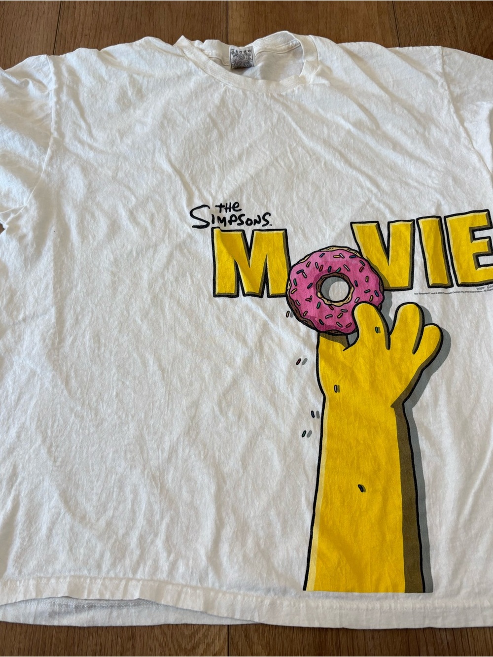 The Simpsons Movie Promo TV Cartoon T-Shirt Mens XL Homer Donut Vintage Fox